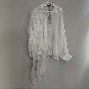 Beulah Sheer White Blouse